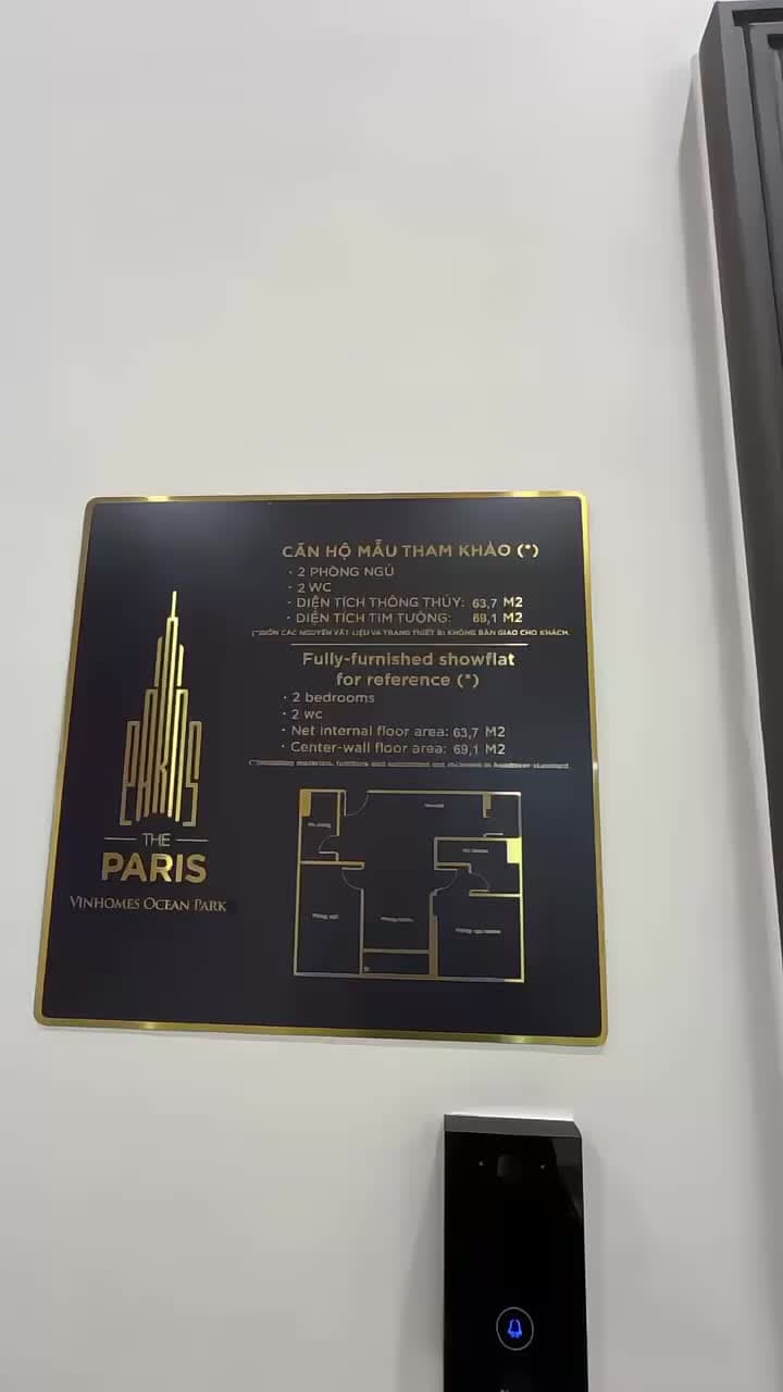 Căn hộ 2 Phòng Ngủ. The Paris.. Ocean Park. 63m2. 4,x tỷ. - ảnh 2